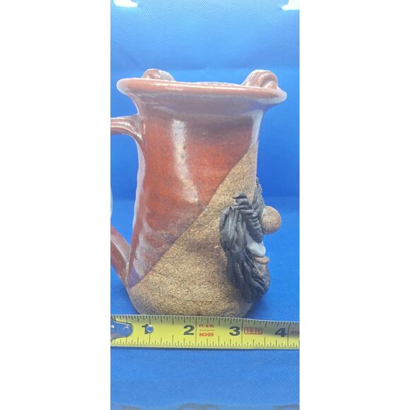 Original Hand Thrown Mark Hines Creations Face Mug/Mustache Cup- Excellent! - Picture 8 of 9